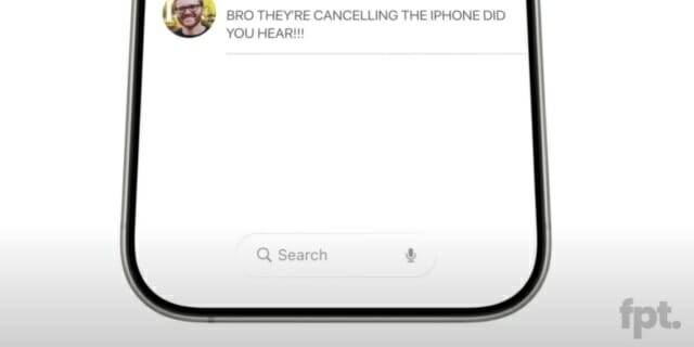 iOS19에서 앱 검색 위치가 상단에서 하단으로 이동할 것이라는 전망이 나왔다. (출처=존 프로서의 유튜브 ‘프론트 페이지 테크’)