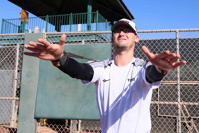 코엔 윈이 2025 미국 애리조나 스프링캠프에서 훈련하고 있다. 사진=구단 제공