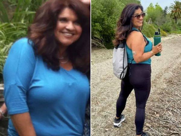 미국 60대 여성인 라이언스는 케토제닉 식단으로 18kg을 감량했다.사진은 라이언스의 다이어트 전(왼)과 후(오)의 모습/사진=뉴욕포스트