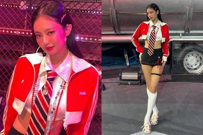 아디다스 제품을 착용한 블랙핑크 멤버 제니. 제니 인스타그램