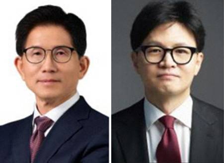 김문수 전 고용노동부 장관, 한동훈 전 국민의힘 대표. 국민의힘 제공