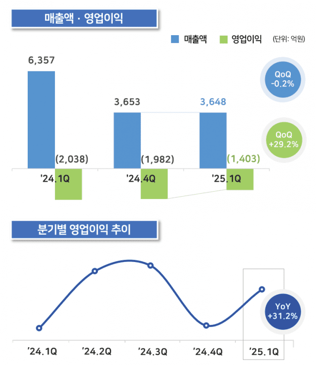 실적 추이 (표=엘앤에프)