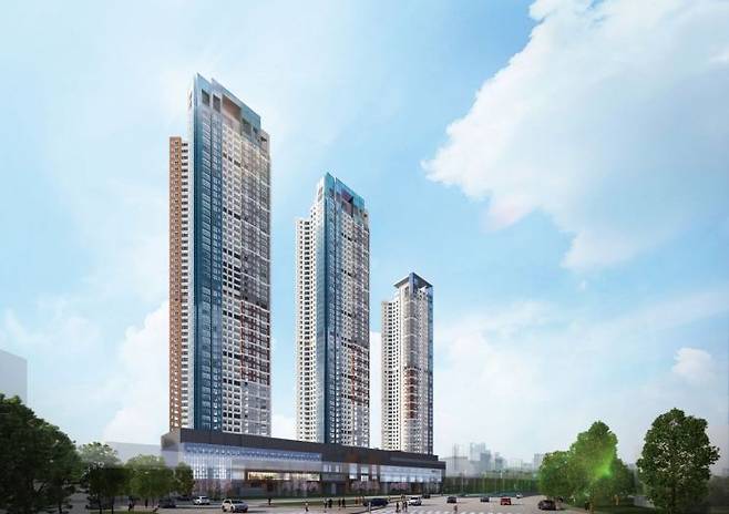 두산건설이 수주한 경기 남양주 센트럴N49 주상복합 조감도. 두산건설 제공