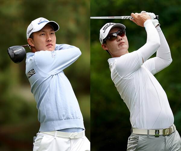 대한골프협회(KGA)와 아시안투어가 공동 주관하는 2025년 제44회 GS칼텍스 매경오픈 우승 경쟁에 뛰어든 김백준 프로(사진제공=KPGA). 재즈 제인와타나논(사진제공=2024 코오롱 한국오픈 조직위)