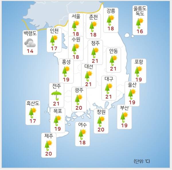 기상청= 오늘 오후 날씨