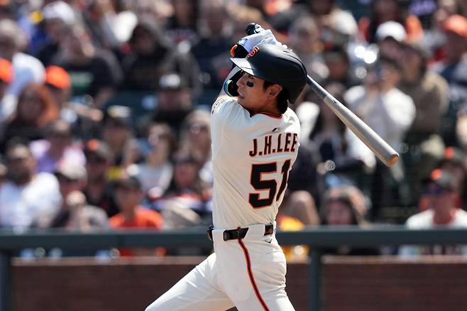 이정후가 최근 변화구에 약점을 보이고 있는 가운데 타율 3할도 위험에 처했다. Imagn Images연합뉴스