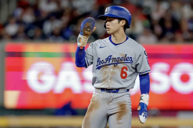 MLB 애틀랜타전에서 도루를 기록한 김혜성. EPA연합뉴스