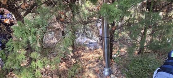 울산 한 대학 캠퍼스 주변에 불이 난 흔적