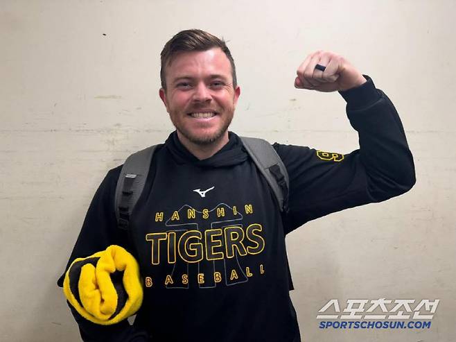 선발 도미다에 이어 등판한 비즐리. 3이닝 무안타 무실점 호투로 승리투수가 됐다. 사진캡처=한신 타이거즈 SNS