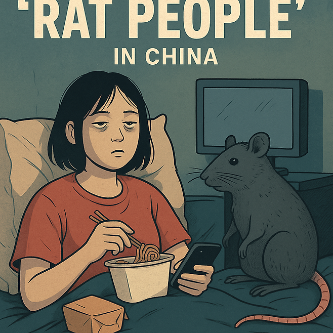 중국의 쥐인간 현상을 챗 GPT가 그래픽 이미지화한 모습.