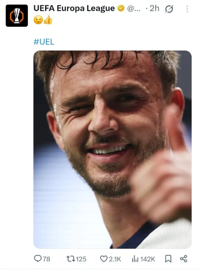 UEL 공식 SNS 계정에 올라온 제임스 매디슨의 사진./UEL 공식 SNS