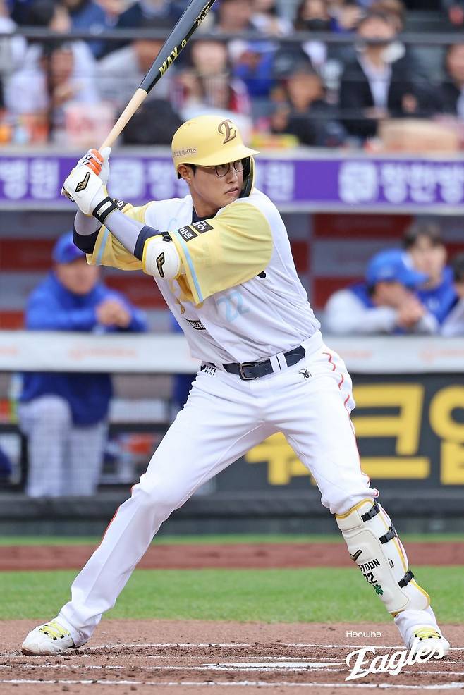 채은성이 지난 5일 대전 삼성전에서 타격하고 있다. 한화 이글스 제공