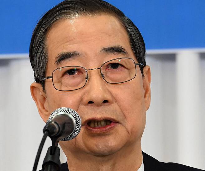 한덕수 무소속 대통령 후보가 6일 서울 중구 코리아나호텔에서 열린 관훈클럽 초청 토론회에서 기조연설을 하고 있다. 국회사진기자단