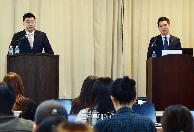 고 김새론 유족 측 부지석 변호사, 가세연 김세의 대표. 사진ㅣ유용석 기자