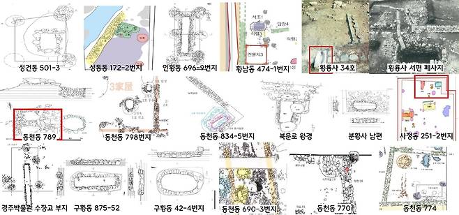 시각의 지평을 넓히자 기존에 조사된 동천동·구황동·성건동·분황사·인왕동·북문로·성동동·황남동·경주박물관 수장고 부지·사정동 등에서 화장실 추정 유구가 줄줄이 확인되었다.|김경열의 논문에서