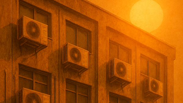 ▲생성형 AI 챗GPT가 만든 폭염 속 건물 이미지.