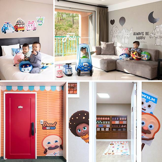 오크밸리 리조트 ‘브레드 이발소’·‘로보카 폴리’ 캐릭터 룸 패키지 / 사진=오크밸리 리조트