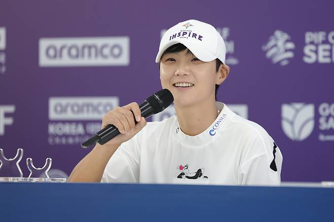 LET 아람코 코리아 챔피언십 기자회견에 참석한 박성현. 연합뉴스