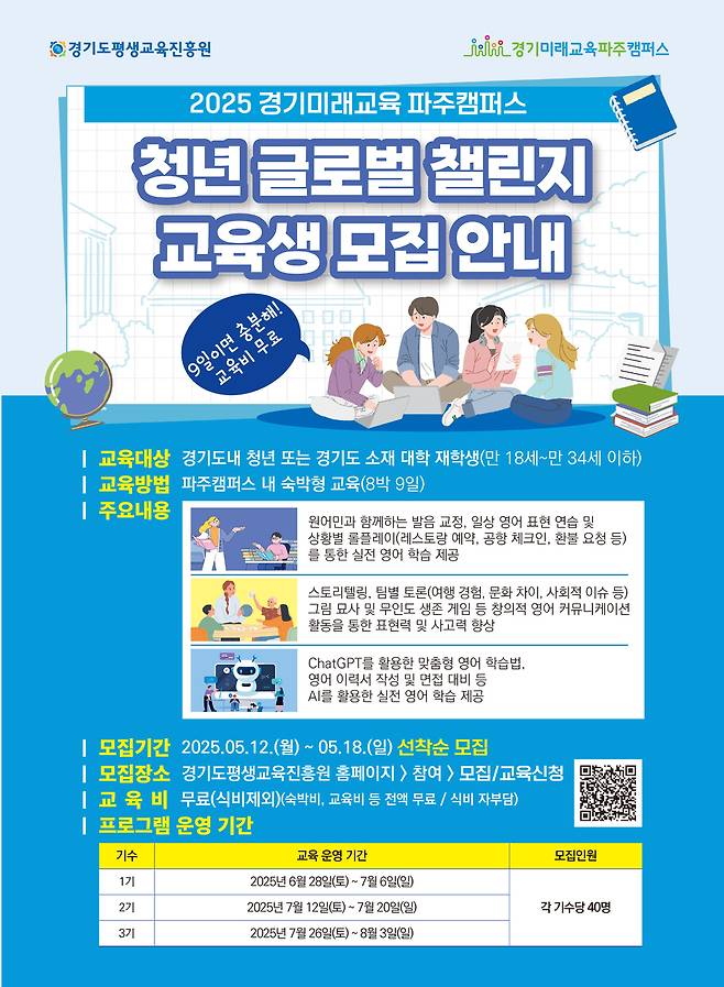 ▲ 경기도평생교육진흥원(평진원) '청년 글로벌 챌린지' 홍보 포스터./자료제공=평진원