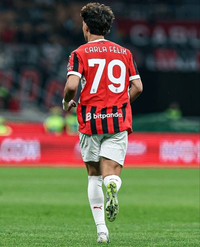 어머니의 이름을 달고 경기에 뛴 AC밀란 주앙 펠릭스. /사진=AC밀란 SNS