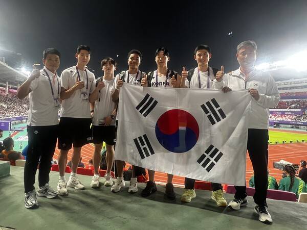 국가대표 남자 릴레이 국가대표팀. 사진┃대한육상연맹