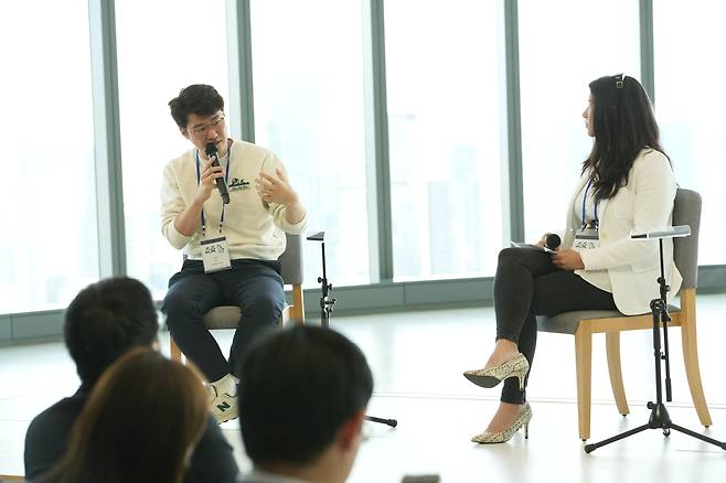 7일 도쿄 아자부다이힐스에서 열린 도쿄유니콘서밋에서 이승윤 스토리프로토콜 대표가 이야기하는 모습 /PBMC 제공