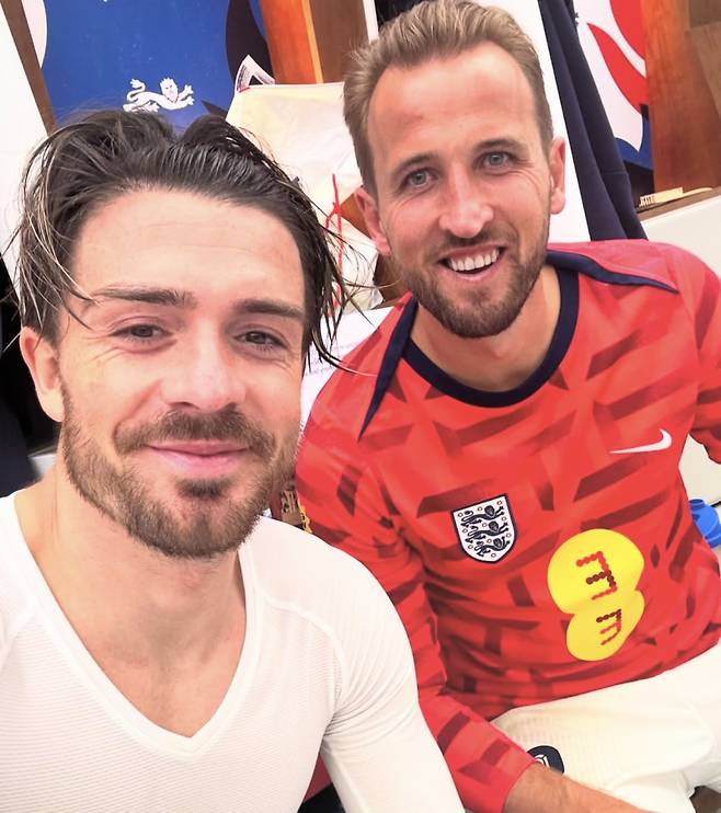 잭 그릴리시(왼쪽)와 해리 케인. 사진=그릴리시 SNS