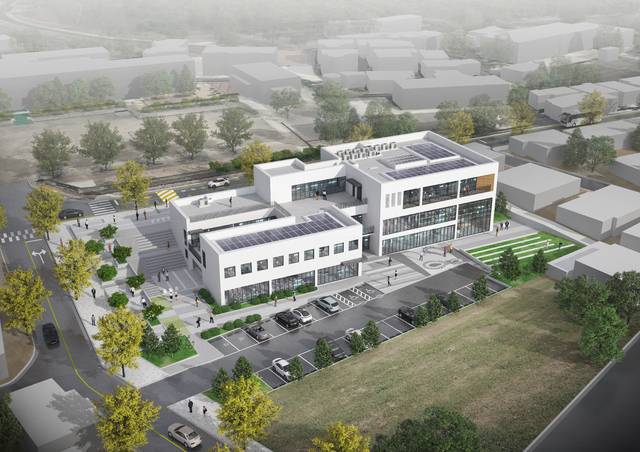 9월 준공 예정인 햇살이 가득한 친환경 건축이 특징인 영양도서관. 경북교육청 제공.