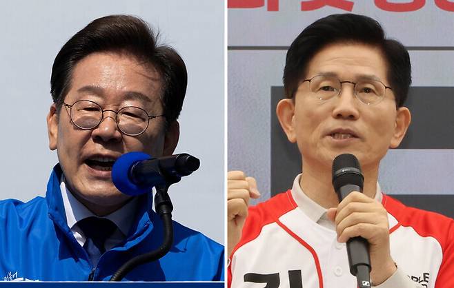 이재명 더불어민주당 대선 후보(왼쪽)와 김문수 국민의힘 대선 후보. 공동취재사진