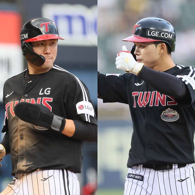 LG 홍창기(왼쪽)와 문성주. IS 포토