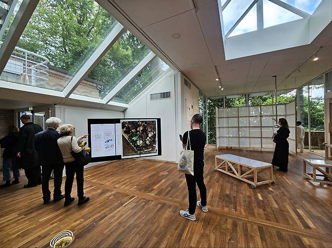 Visitors to Venice Biennale 2025 look around the Korean Pavilion at Giardini on May 7 in Venice, Italy. (Park Yuna/The Korea Herald)