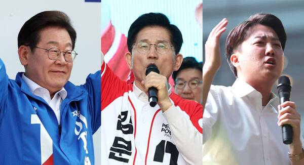(왼쪽부터) 더불어민주당 이재명·국민의힘 김문수·개혁신당 이준석 후보. 연합뉴스