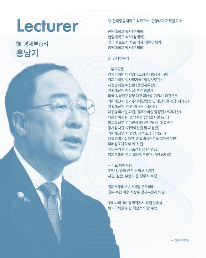 연사로 나서는 홍남기 한국항공대 석좌교수. 신디자인랩 제공