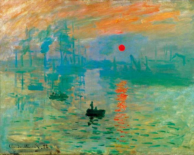 모네 인상주의 출발점인 ‘인상, 해돋이’. 모네는 늘 “스승이 일깨워준 빛의 예술 덕분”이라고 말했다.