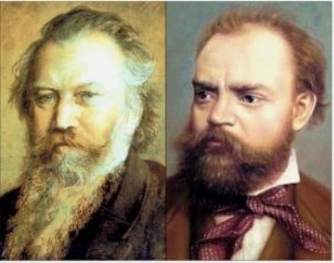 작곡가 브람스(왼쪽)와 그의 제자 드보르자크.