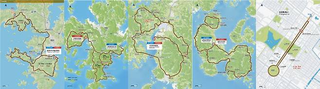 투르 드 경남 2025 5개 시군 코스. 경남도청 제공