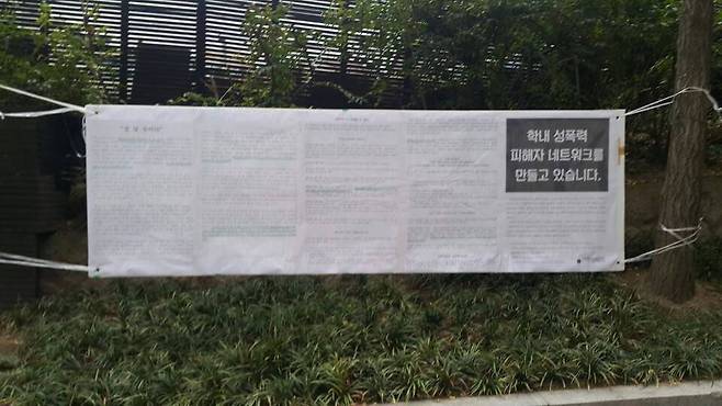 2016년 고려대 서울캠퍼스 정대 후문에 부착된 '너는 잘 살 것이다' 대자보(고려대 여학생위원회 페이스북 출처)