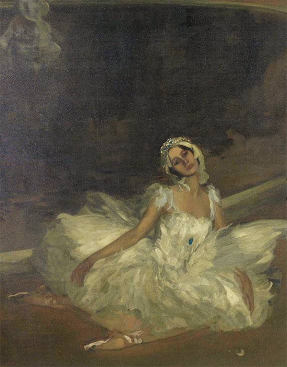 존 라베리 ‘빈사의 백조’ 안나 파블로바(1911), 테이트브리튼갤러리.