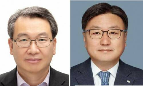 권이균 신임 한국지질자원연구원장(왼쪽)과 사공 명 신임 한국철도연구원장.