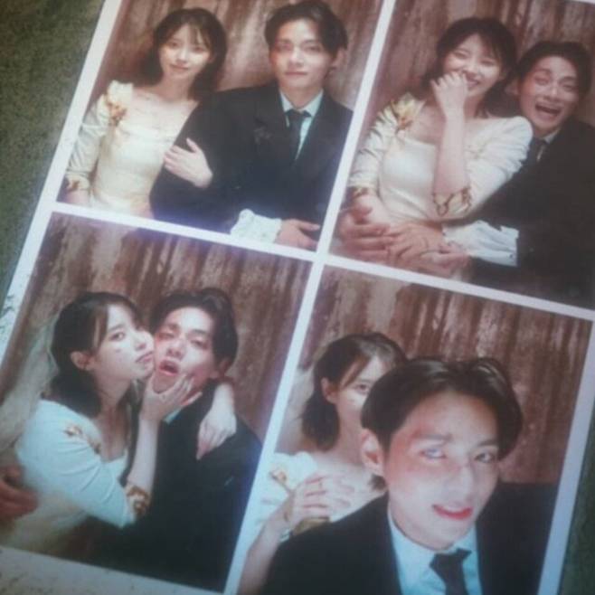 아이유와 뷔의 만남이 포착됐다. 아이유 'Love wins all' 뮤직비디오 캡처