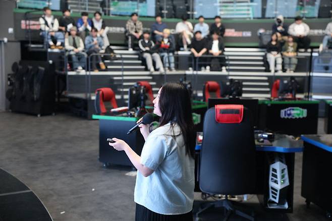 님블뉴런 전원주 매니저가 특강을 진행 중이다./사진=김주혜 기자