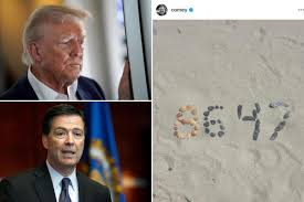 도널드 트럼프 대통령이 지난 2017년 해고한 제임스 코미(왼쪽 아래) 전 FBI 국장과 그가 올린 인스타그램 캡처