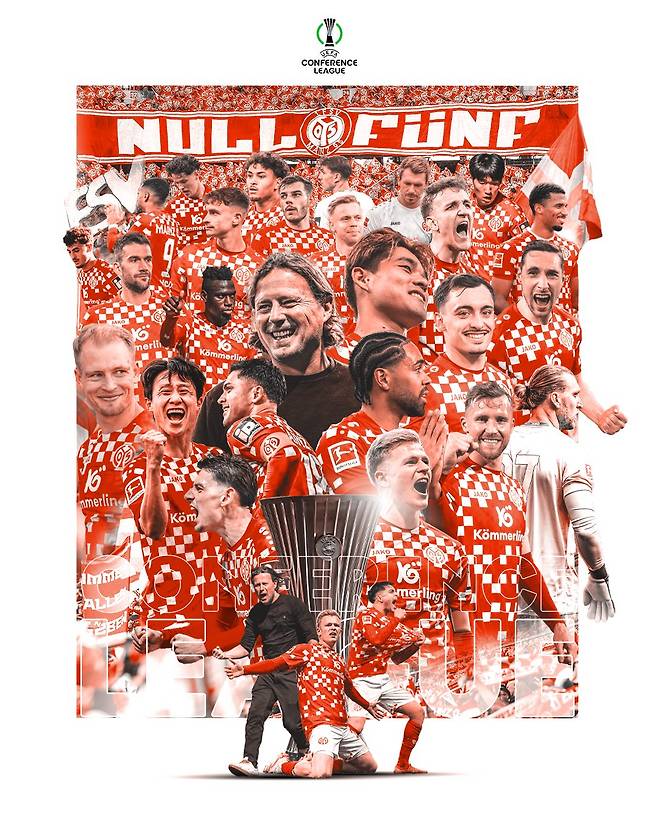 2025~2026 UEFA 유로파 콘퍼런스리그 플레이오프 출전을 확정한 마인츠05. /사진=마인츠05 SNS 캡처