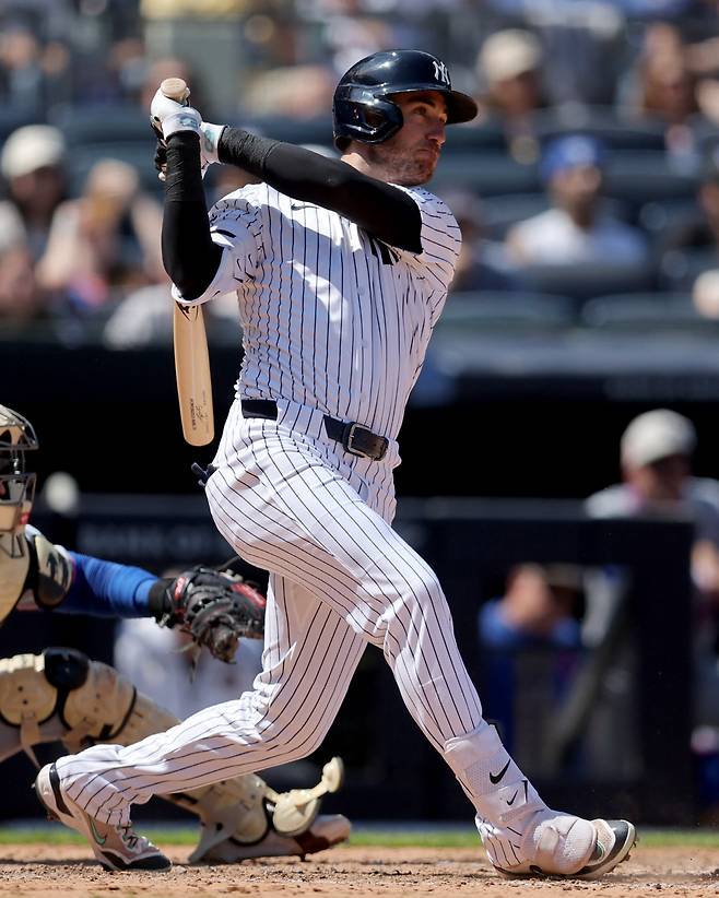 뉴욕 양키스 코디 벨린저가 이번 뉴욕 메츠와의 홈 3연전서 2홈런, 7타점을 쏟아내며 위닝시리즈의 주역이 됐다. Imagn Images연합뉴스