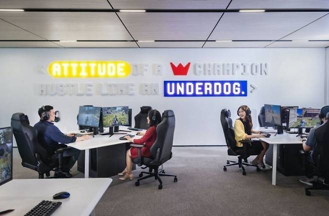 크래프톤 사옥 내 게이머스 라운지. 크래프톤