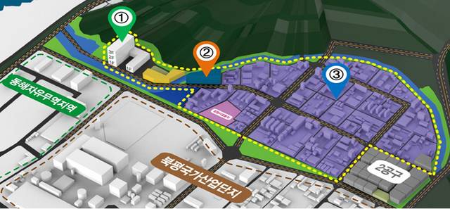 ▲ 동해 북평 제2일반산단의 동해・삼척 수소 저장운송 클러스터 구축사업 조감도. 도 제공