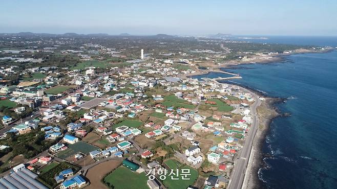 제주 제2공항 예정부지인 성산읍 일대 전경. 강윤중 기자