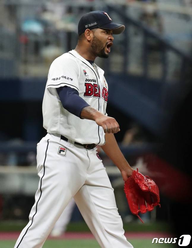 키움에 합류하게 된 라울 알칸타라의 두산 시절 모습. /사진=뉴스1