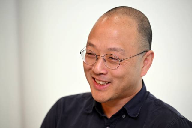 이승주 오름테라퓨틱 대표가 서울 강남구 공유오피스에서 서울경제신문과 인터뷰하고 있다. 조태형 기자