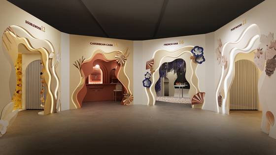 발베니 고유의 캐스크 피니시 위스키를 체험할 수 있는 팝업 스토어 내부. 사진 발베니